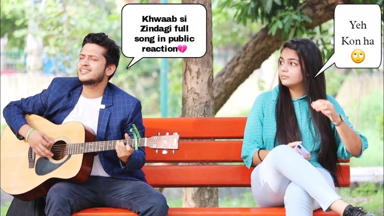 Khwaab Si jo Zindagi Full Song | Randomly singing in public | amazing reaction By Mk