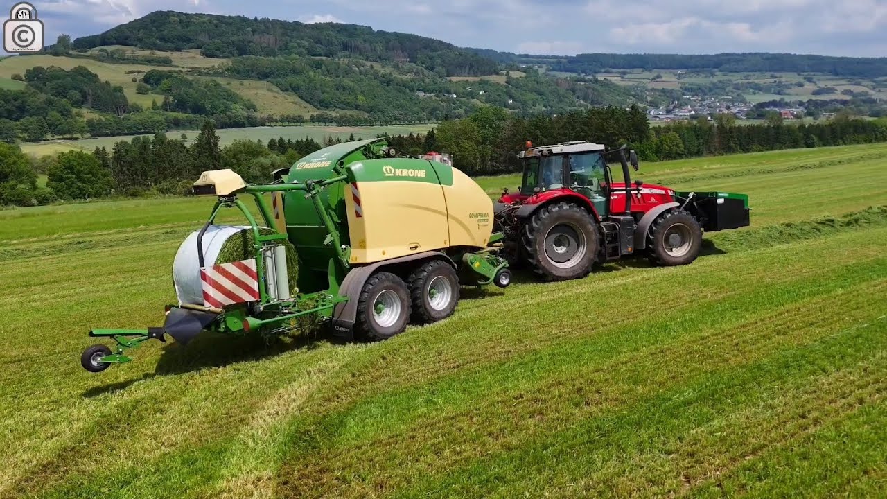 Krone Comprima CV 150 XC PLUS im Einsatz bei wunderschöner Aussicht