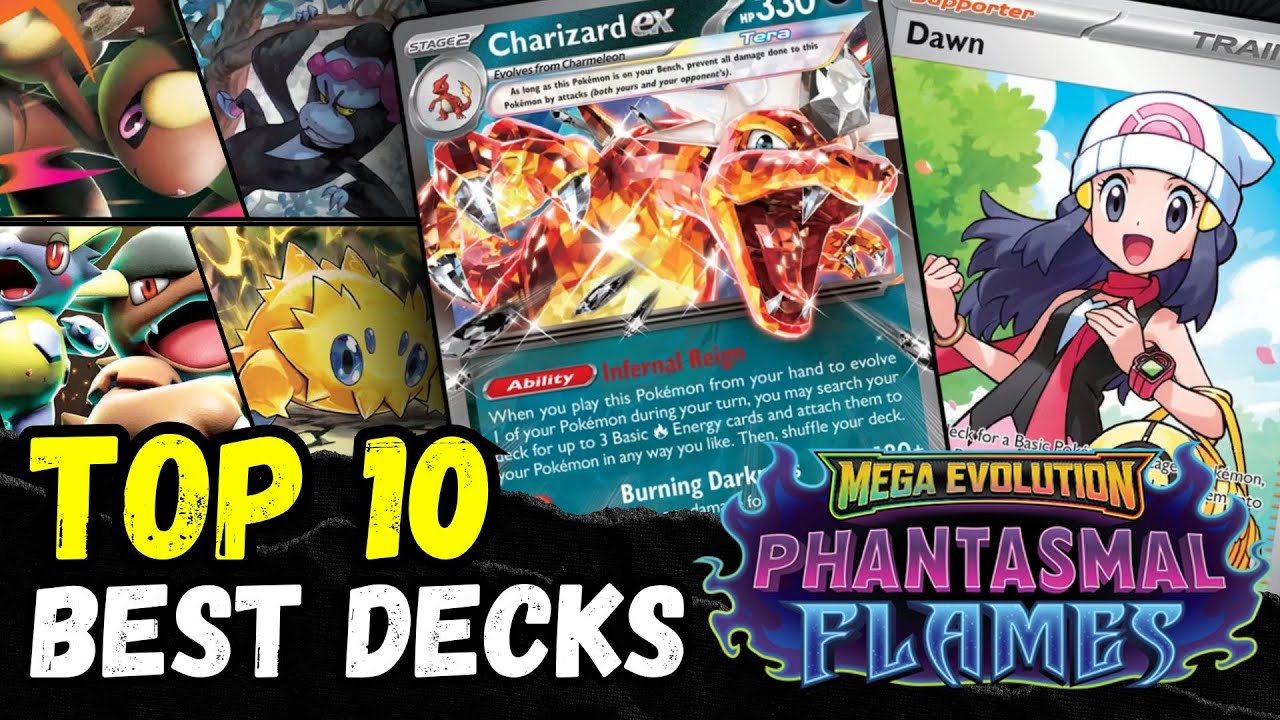 Топ-10 метовых колод в Pokémon TCG с перечнями колод Phantasmal Flames 2025