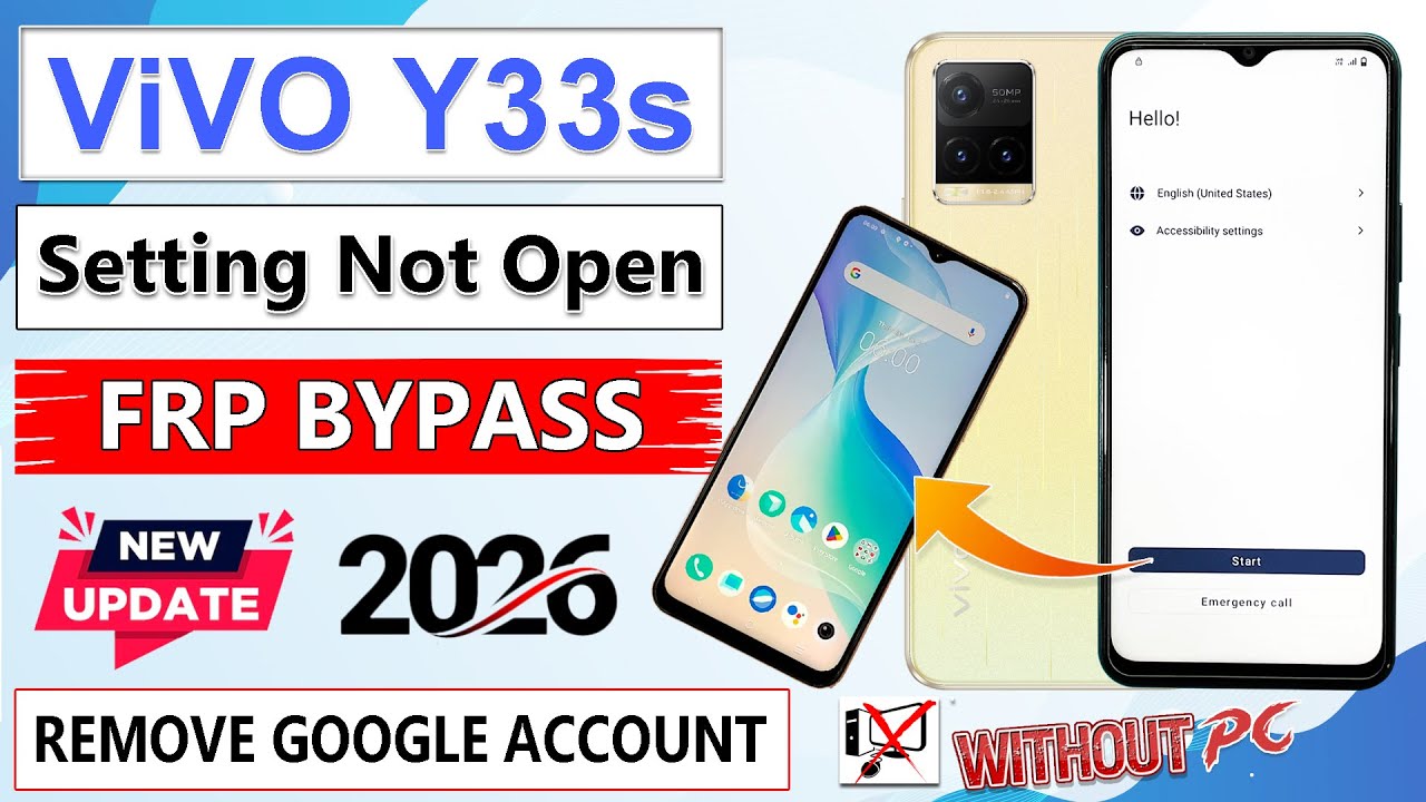 Vivo Y33s Frp Bypass/Unlock Without Pc | Vivo Y33s Google/Gmail Account Bypass - New 2026 Update