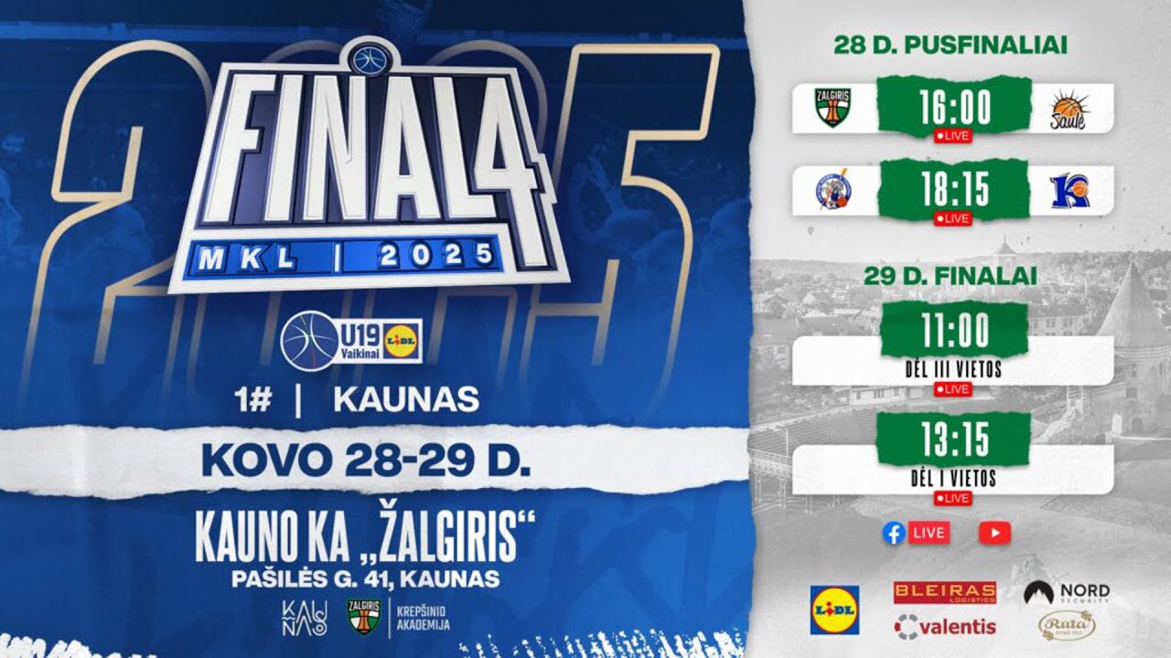 U19 vaikinų pusfinalis: Kauno KA „Žalgiris“ I – Šiaulių KA „Saulė“-ŠSG
