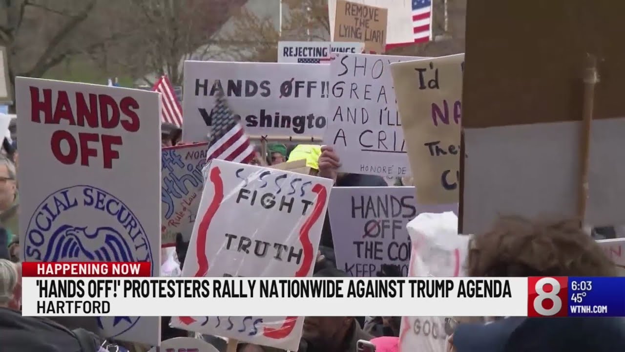 Thousands protest Trump administration across Connecticut
