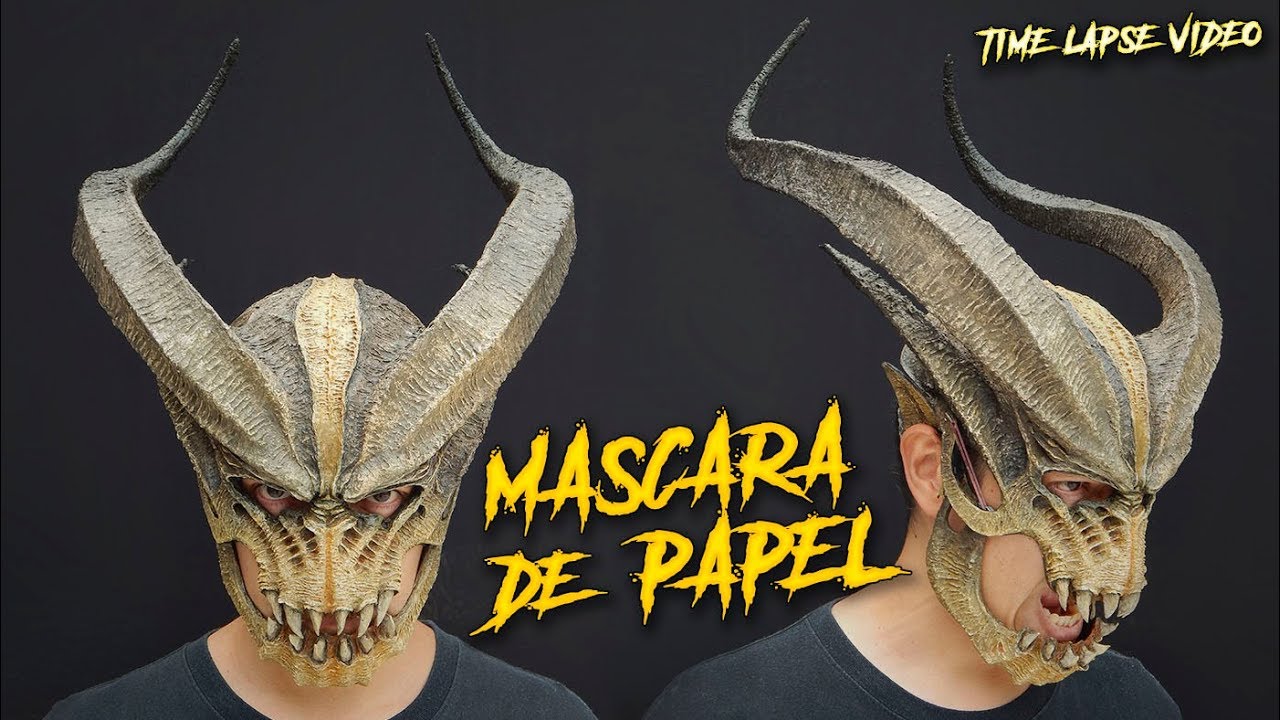 Monstruo Cornudo / Máscara Hecha con Papel / Time Lapse Video