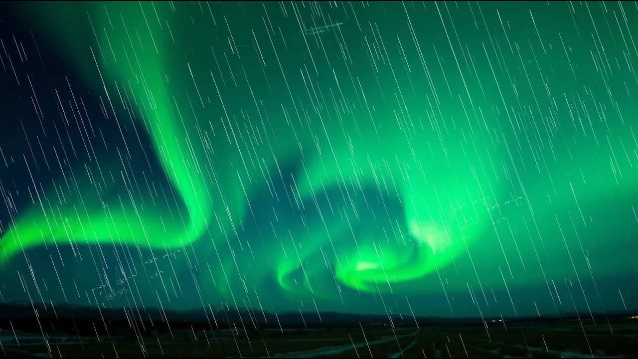 🌧️ Rain Sounds for Sleeping No Ads + Northern Light + Relaxing Rain Sound Effect + White Noise