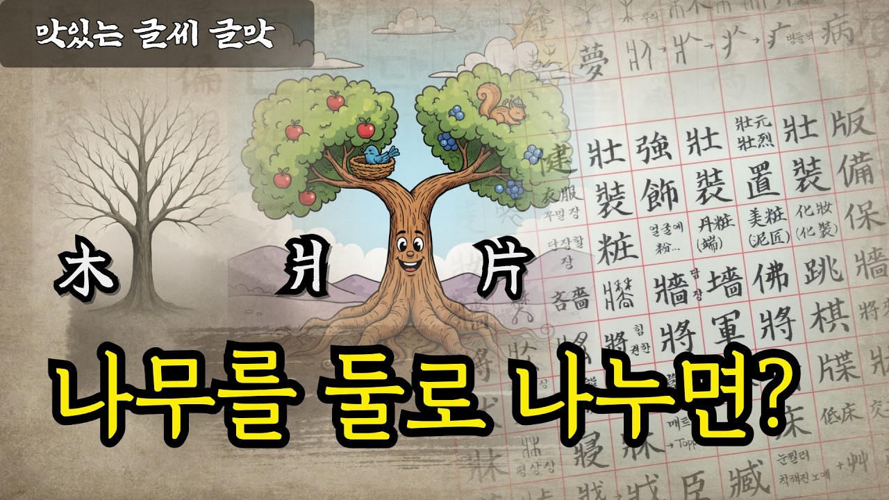 알고 보니 나무 목? '뉘'처럼 생겼지만 '나무'라고? #맛있는글씨  #글맛 #한자공부