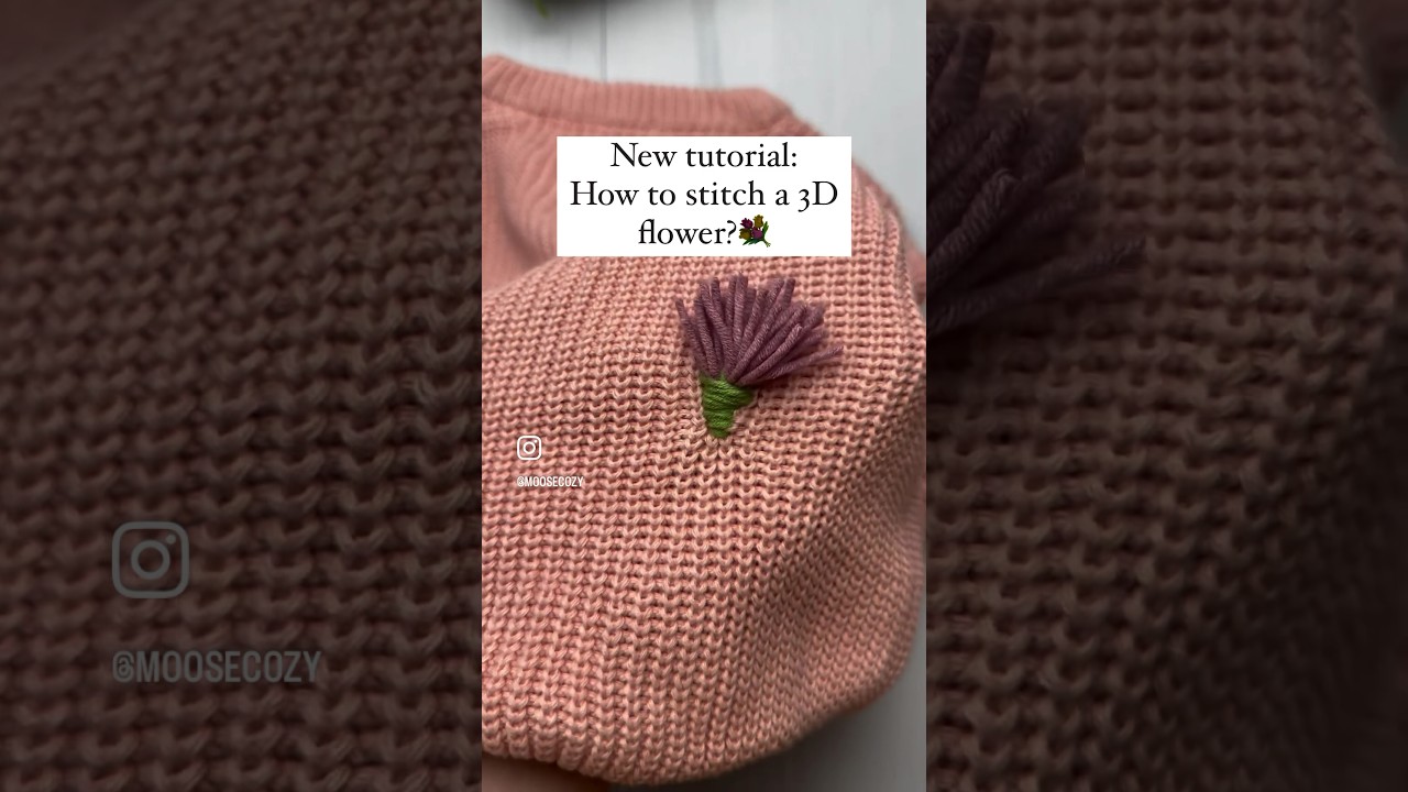 How to stitch 3D flower? #stitching #stitchingtutorial #embroidery