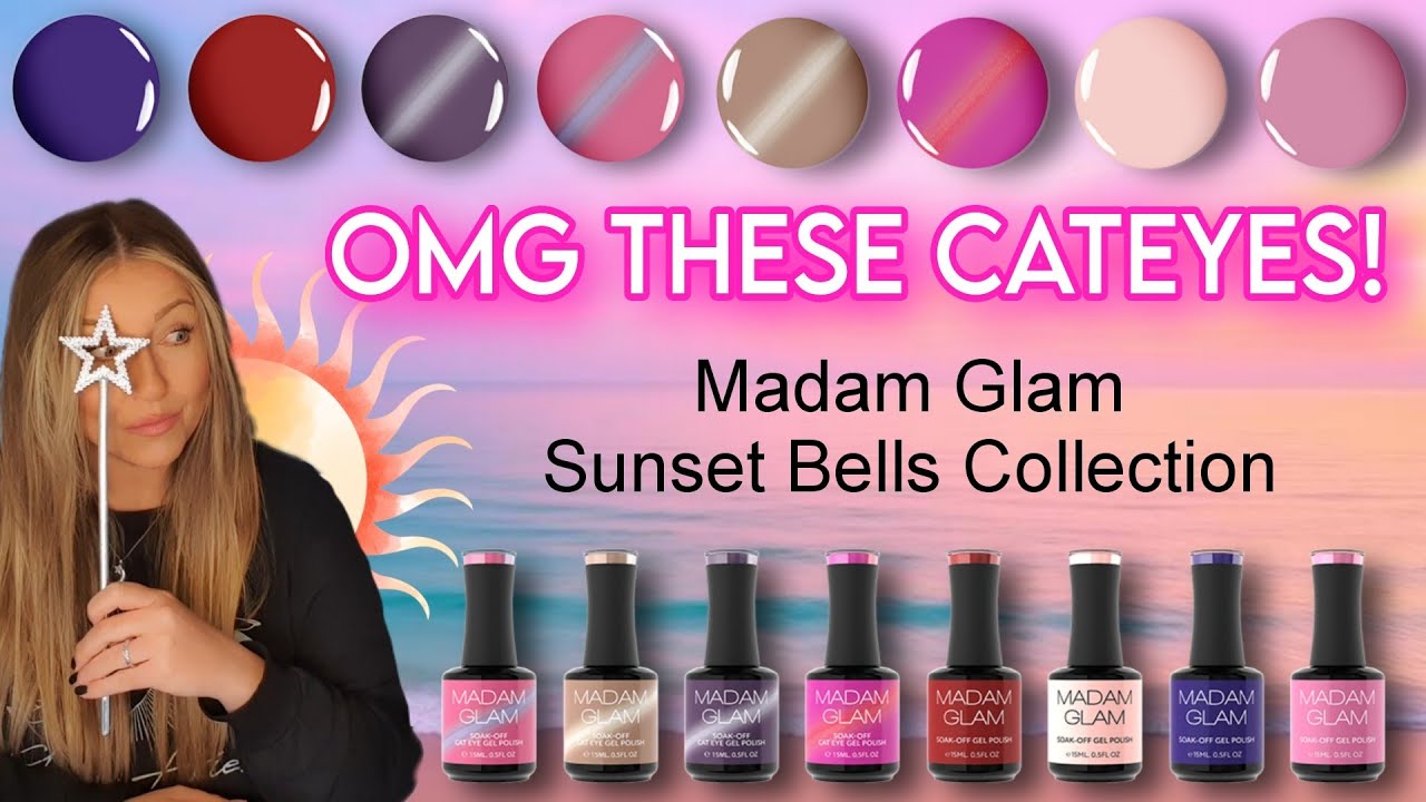 💅 You NEED These! Madam Glam Sunset Bells Collection | Cateye Cat Eye Nails | Summer Fall | Nail Art