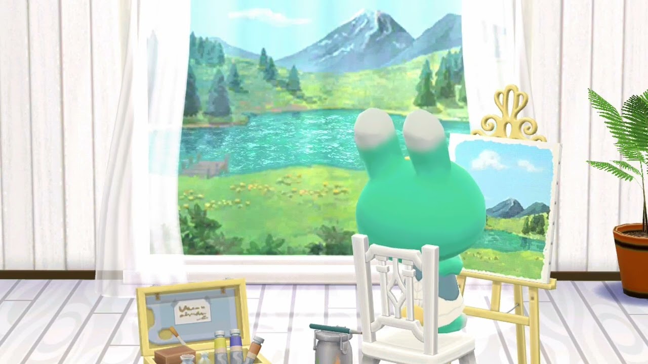 [동숲 ASMR] 윤슬이 반짝이는 호수 옆 아틀리에 🎨🌊 | No music · 물결 소리 · 살랑이는 바람 · 백색소음