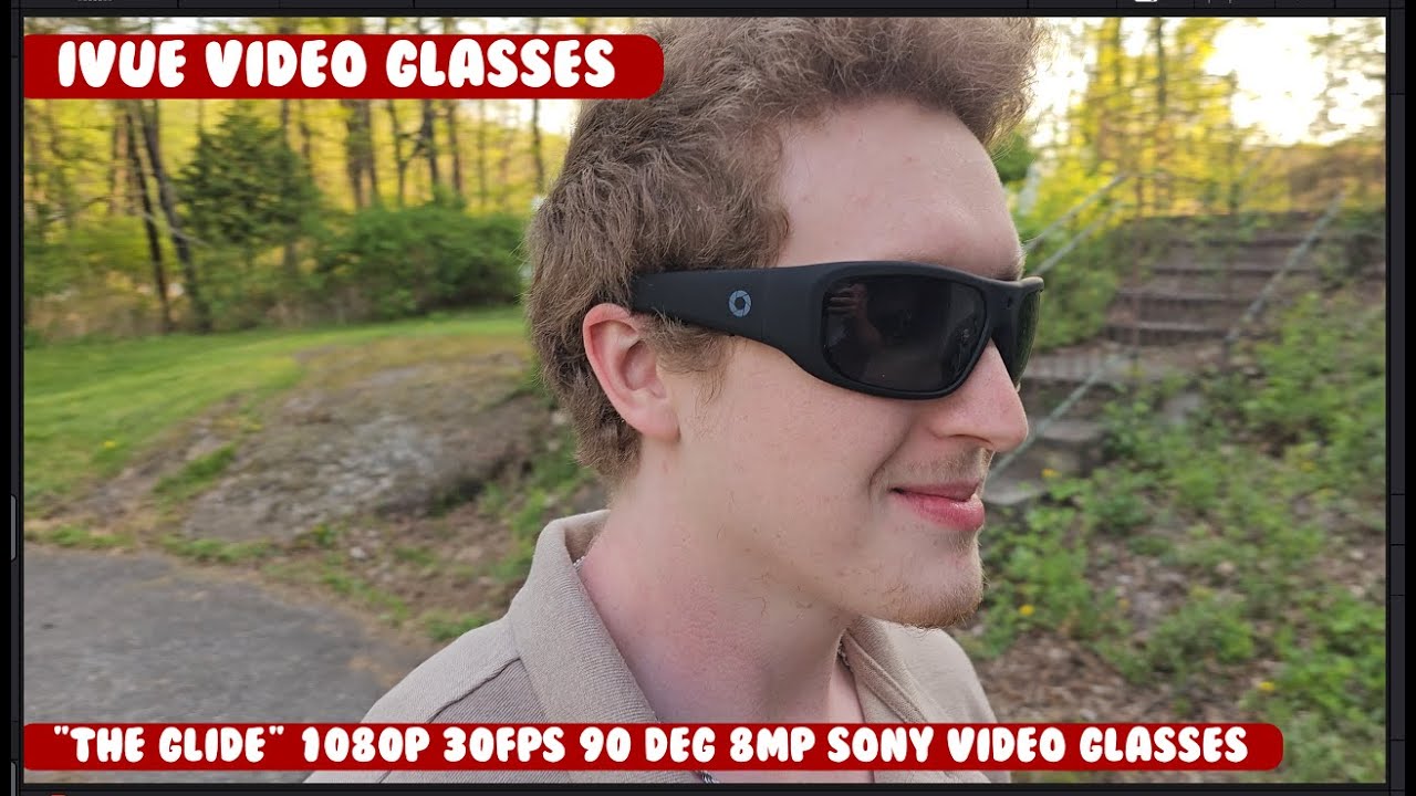 Glide 1080P 30fps HD Camera Glasses Recording Sport Sunglasses DVR Eyewear, 64GB Memory head mounted
