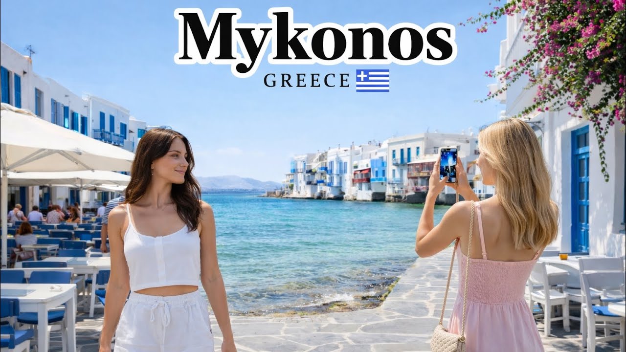 Mykonos Walking Tour 4K HDR (60fps) | Little Venice, Windmills, Old Port