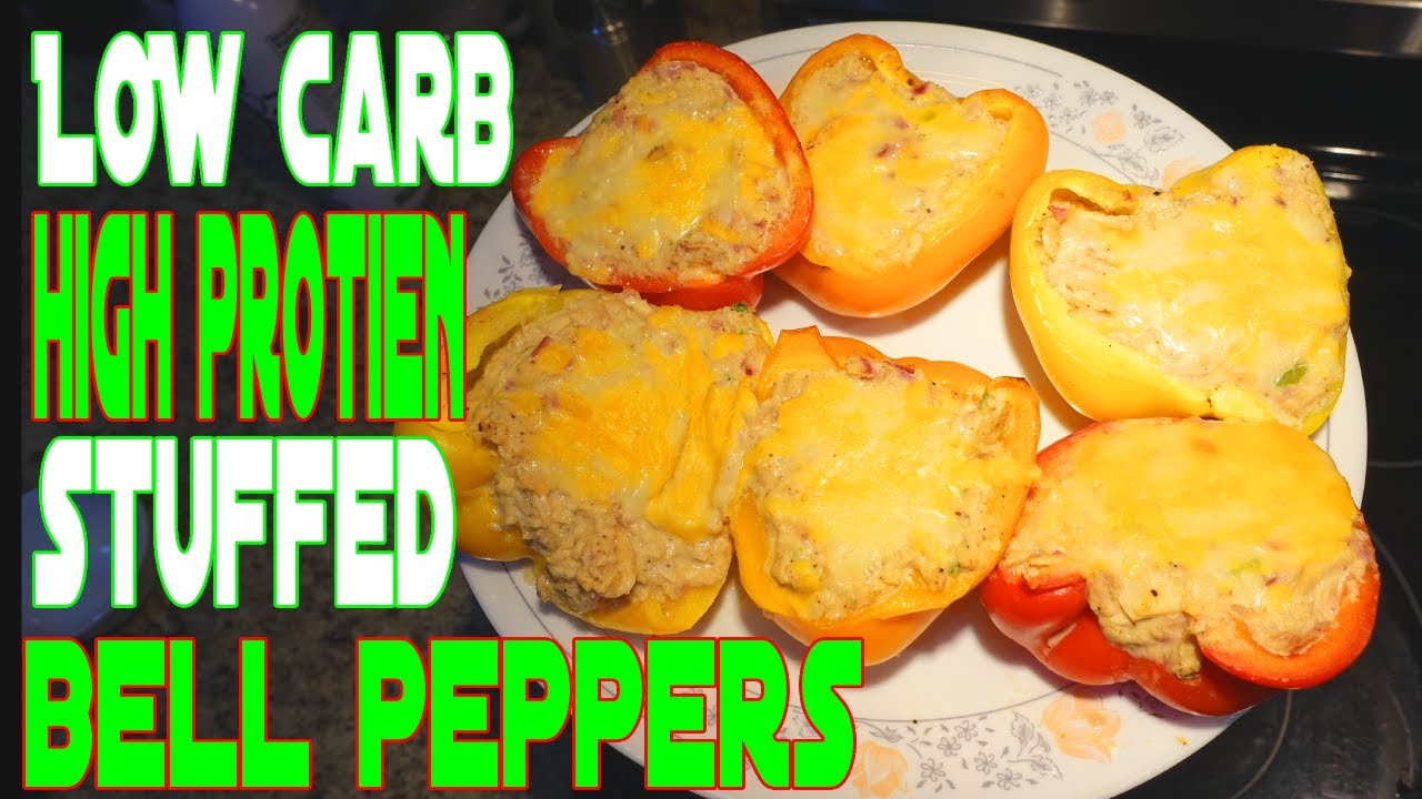 LOW CARB HIGH PROTIEN STUFFED TUNA BELL PEPPERS RECIPE BY COACHV