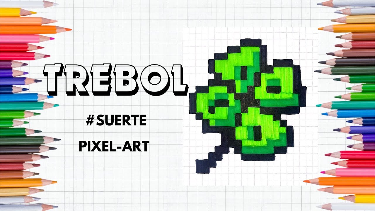 Pixel Art Tutorial: TREBOL #pixelart #drawingtutorial #tutorial #trebol #suerte #lucky #luck