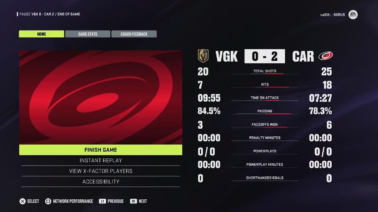 S2025 CAR-VGK 2-0 (NHL 24)