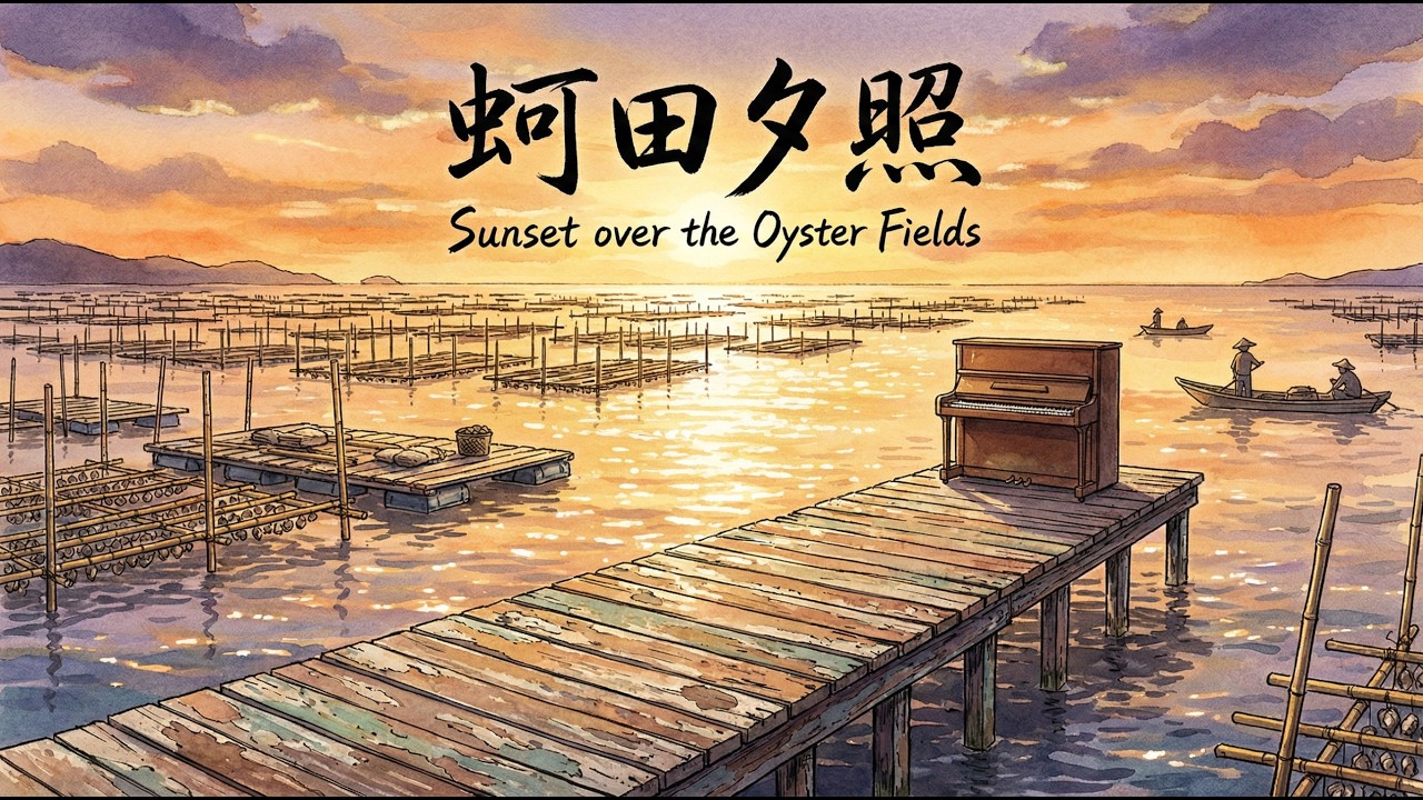 1 Hour Piano Music 🇹🇼 一小時鋼琴 | 蚵田夕照 Oyster Fields | 懷舊 Nostalgia | Relax, Sleep, and Reading | BGM