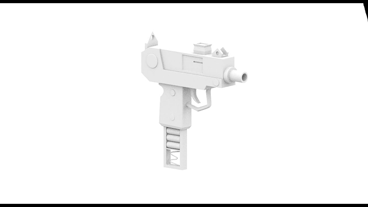 Weapon Uzi in MAYA// Uzi в MAYA