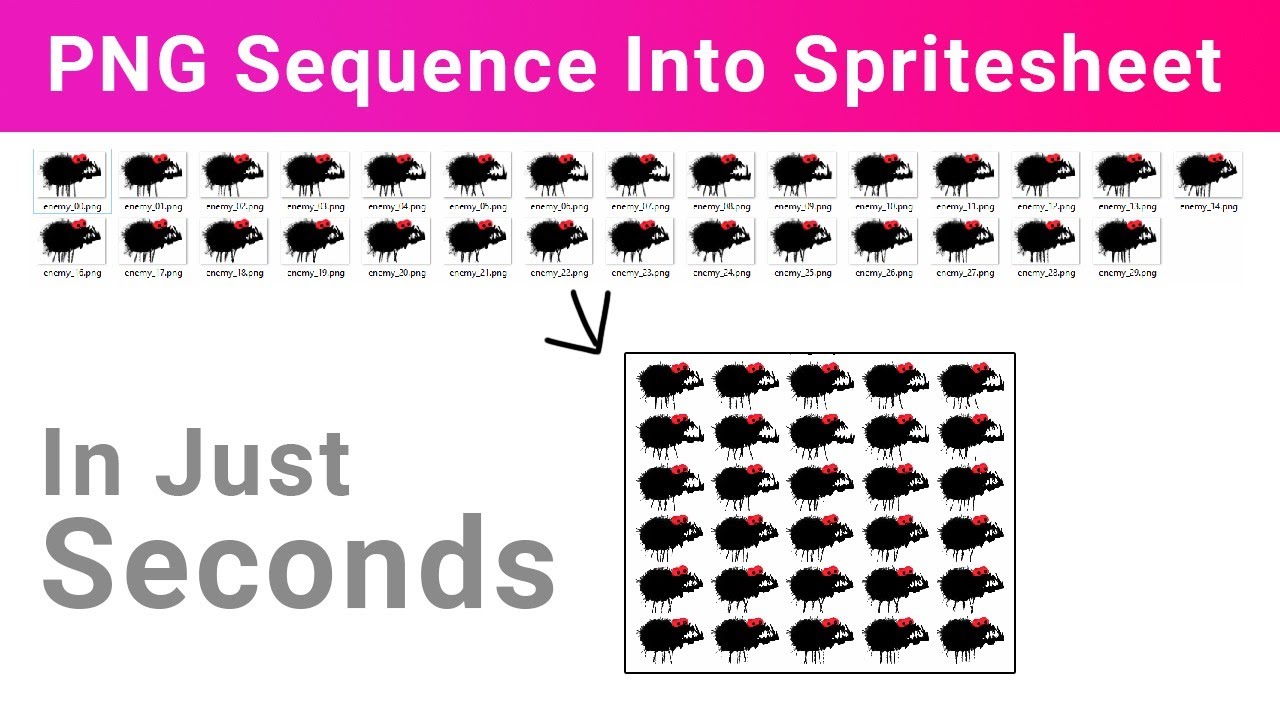 From PNG Sequence into Spritesheet | Unity 3D | Glueit