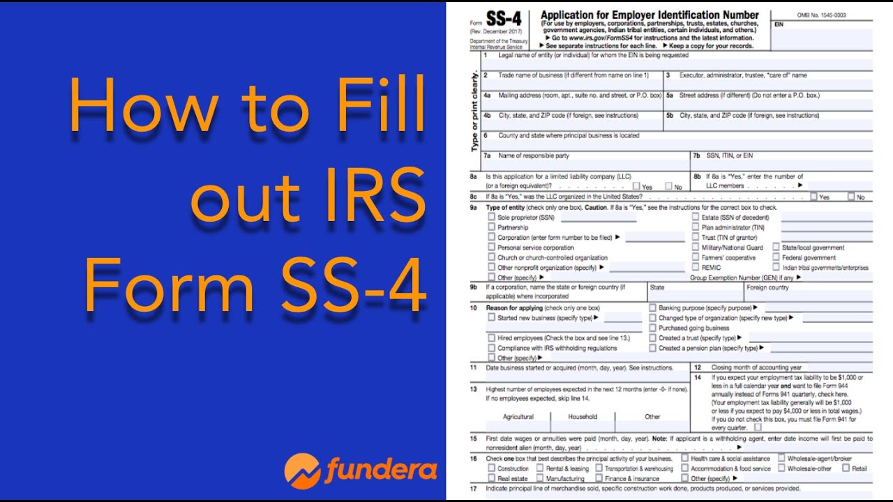 How to Fill out IRS Form SS-4