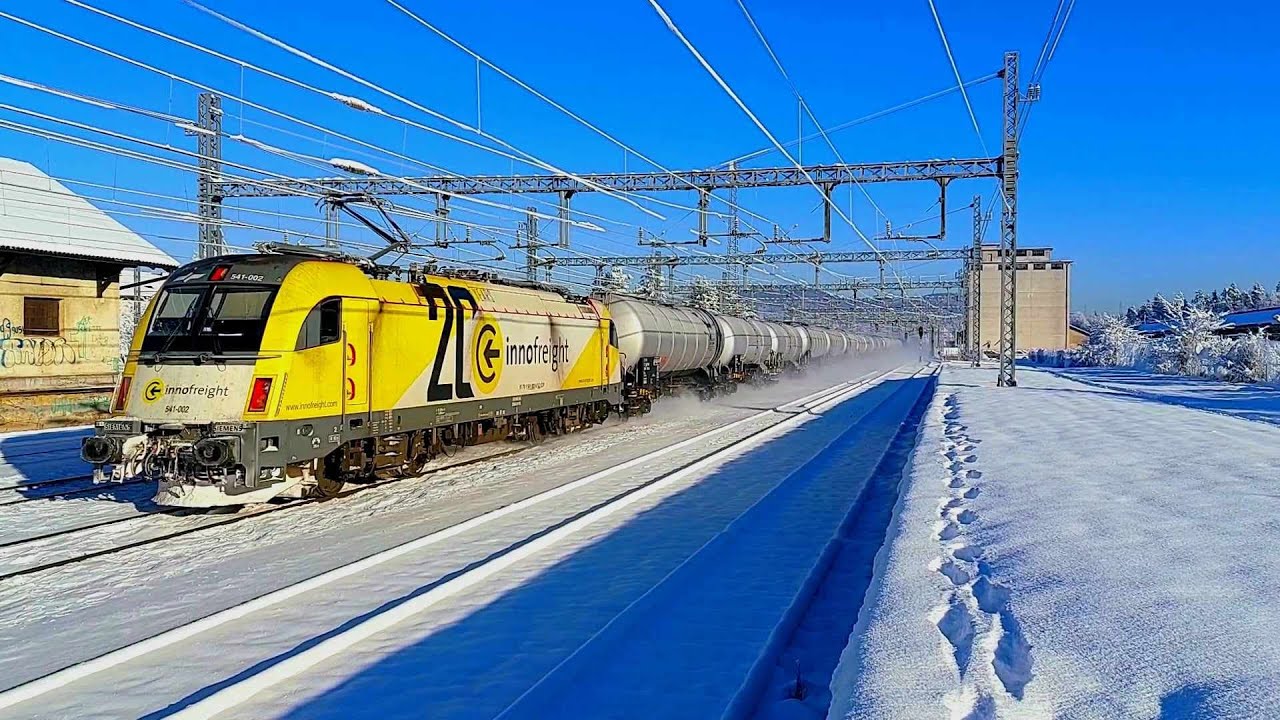 Trains in Slovenia in cold winter of 2024 #2 // Vlakovi u Sloveniji na Koperskoj pruzi 2024
