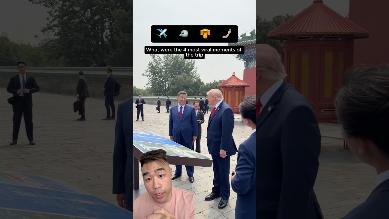 4 самых вирусных момента поездки Трампа в Китай ✈️🐦👘🤳 #китай #трамп