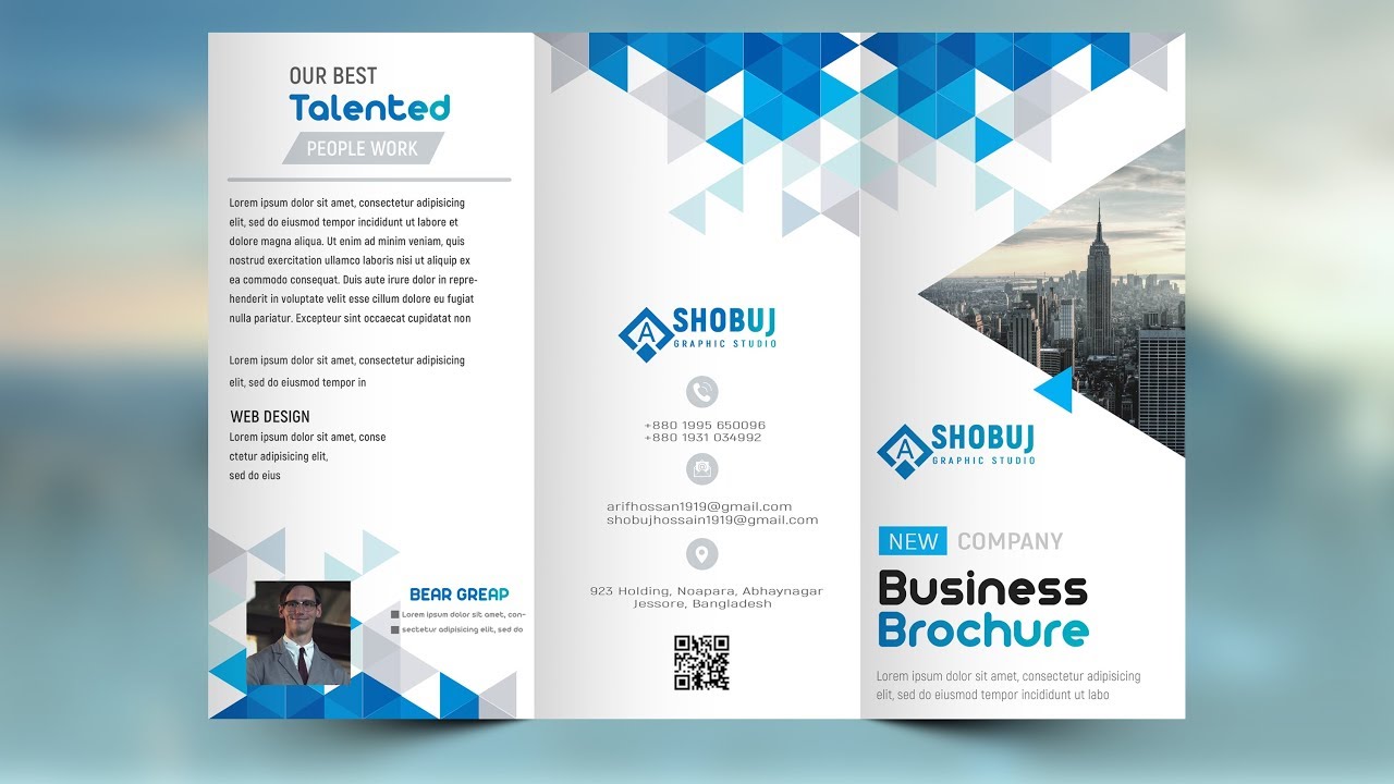 How to Make a  TriFold Brochure Design in Photoshop cc