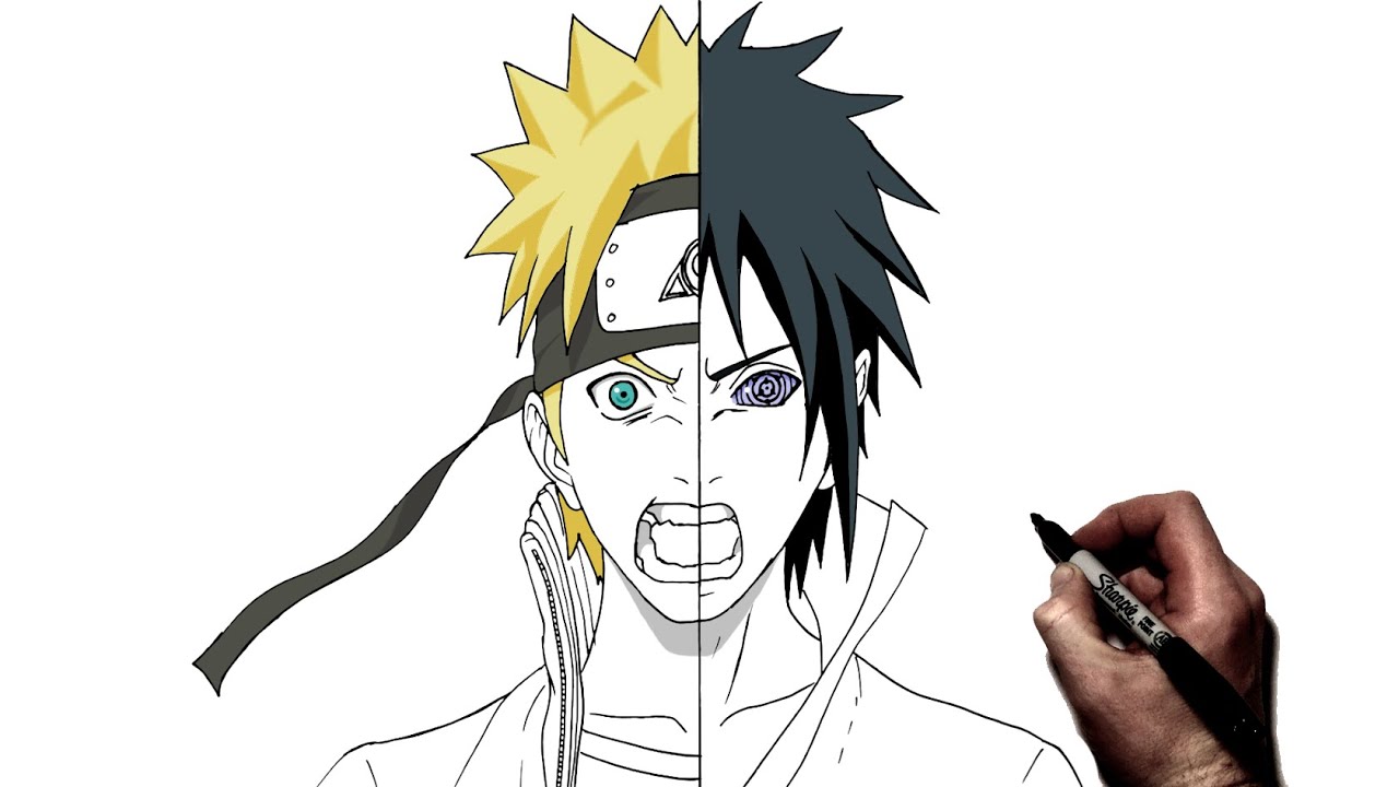 How To Draw Naruto/Sasuke | Step By Step | Naruto