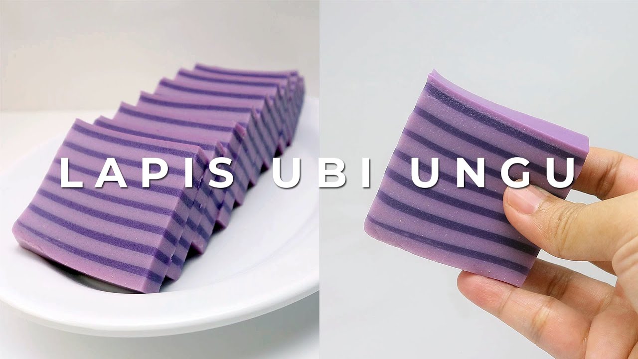 KUE LAPIS TEPUNG BERAS UBI UNGU // PURPLE SWEET POTATO RICE LAYER CAKE