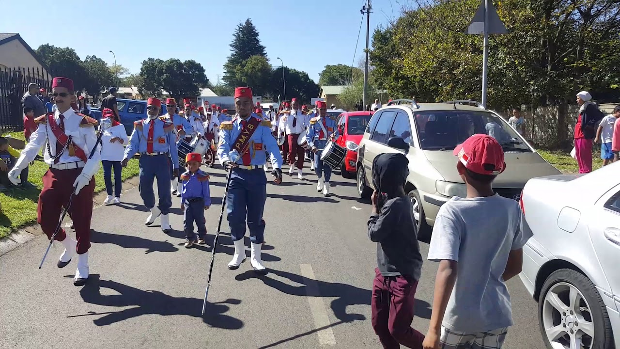 Pretoria Muslim Youth Brigade entering with Lenasia Muslim Brigade at Bosmont Masjid