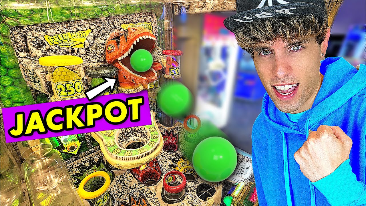 How I Won a HUGE Jackpot On a RARE Dino Arcade Game!