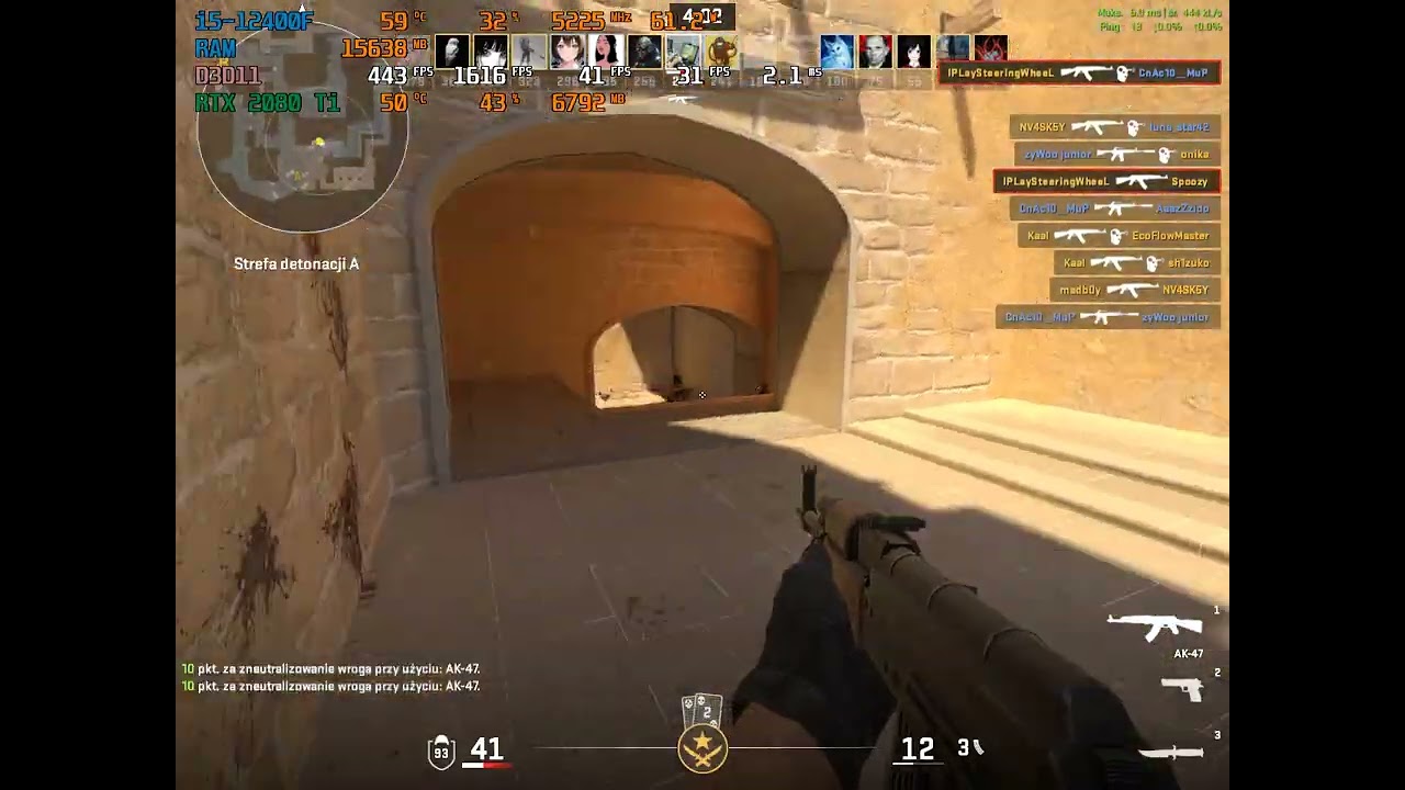 Counter strike 2 test i5 12400f rtx 2080 ti