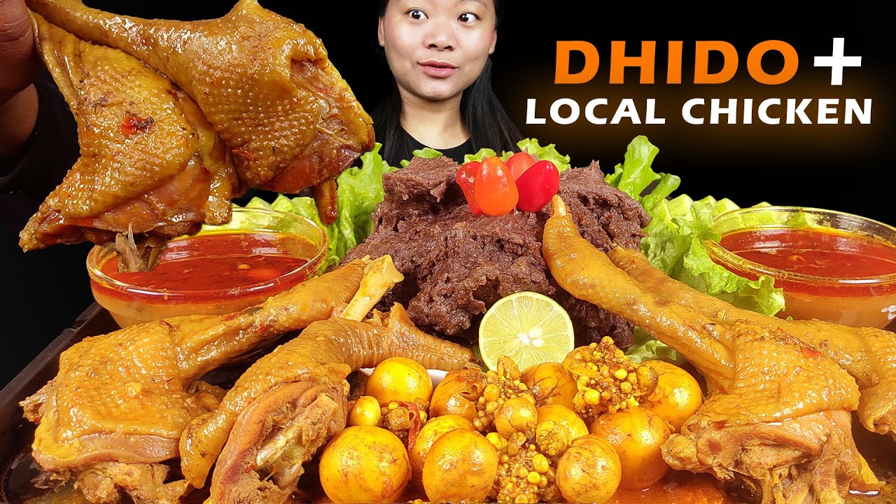 Eating Local Chicken Jhol With Inner Egg & Dhido | Spicy Chicken Curry | Egg Curry | Nepali Mukbang