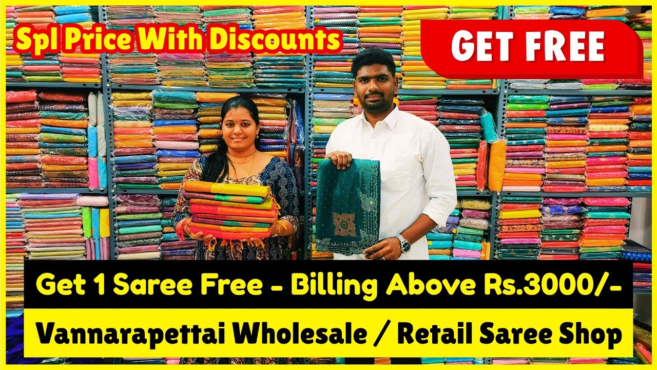 💥 Get 1 Saree Free !!! Best Saree Shop In Chennai 💥 Radha Sarees Vannarapettai ✅ Tamil Budget Vlogs
