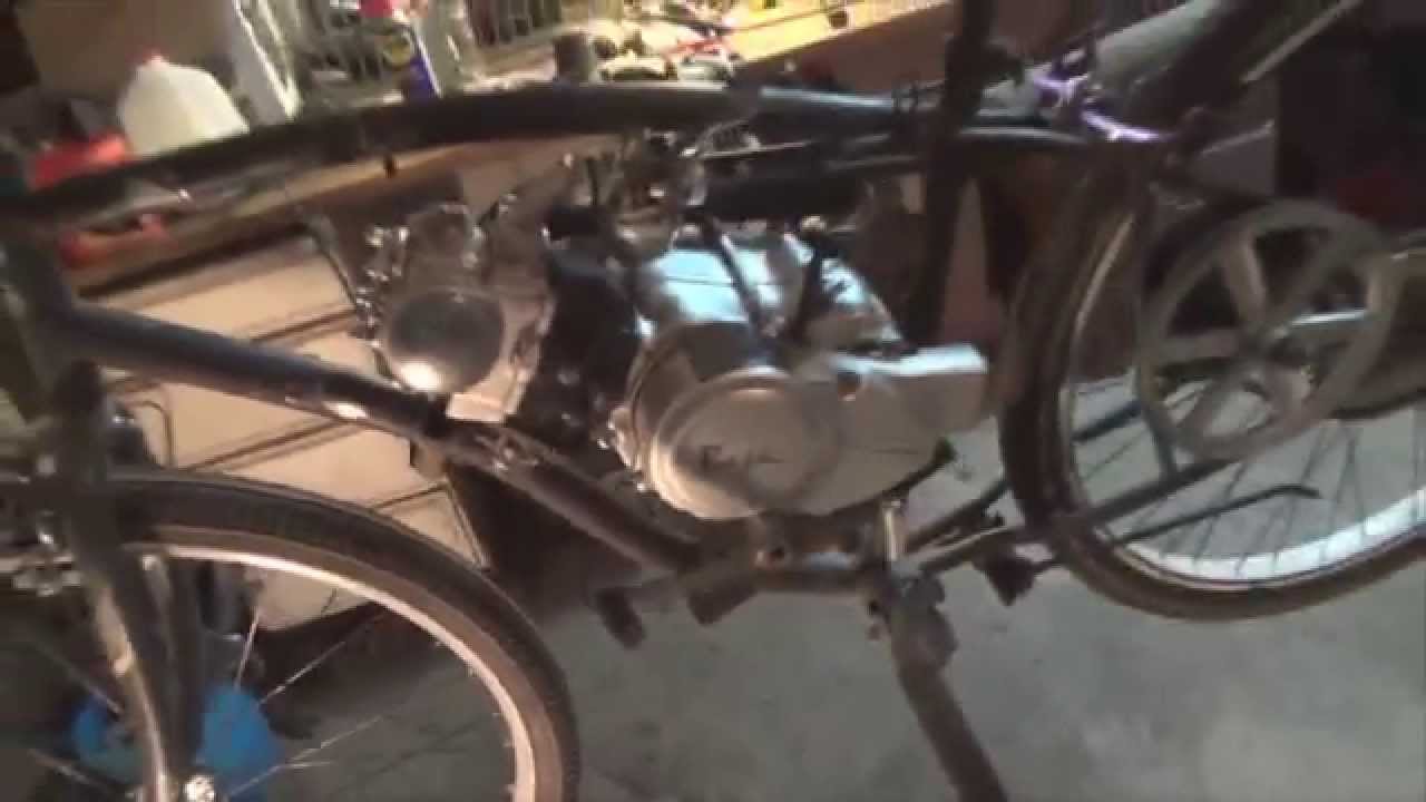 Putting Dirt Bike Motor On Bicycle (Part 1/4)