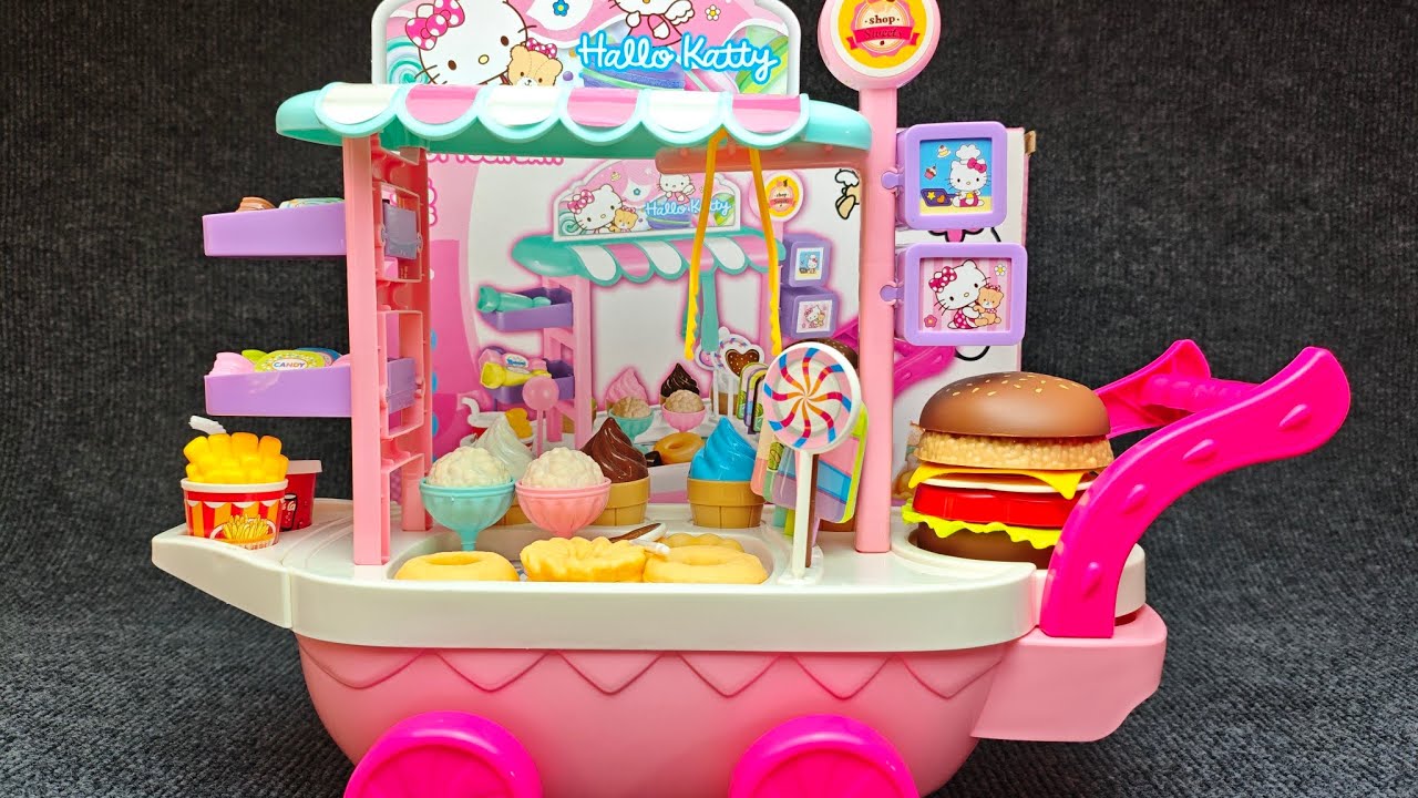 11 Minutes Satisfying With Unboxing Hello Kitty Mini Ice Cream & Food Cart ASMR (No Music)