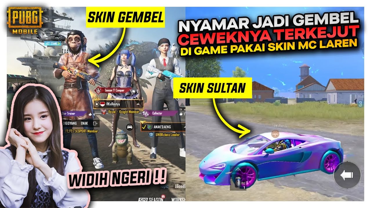 NYAMAR JADI GEMBEL MASUK GLOBAL , CEWEKNYA TERKEJUT SETELAH DI GAME PAKAI MC LAREN - PUBG MOBILE