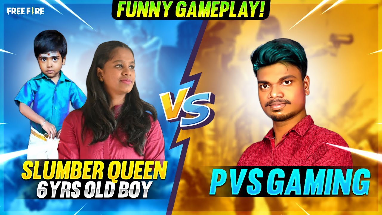 PVS GAMING VS SLUMBER QUEEN,  7YRS OLD BOY 2 VS 1 FUNNY GAMEPLAY VIDEO - GARENA FREE FIRE