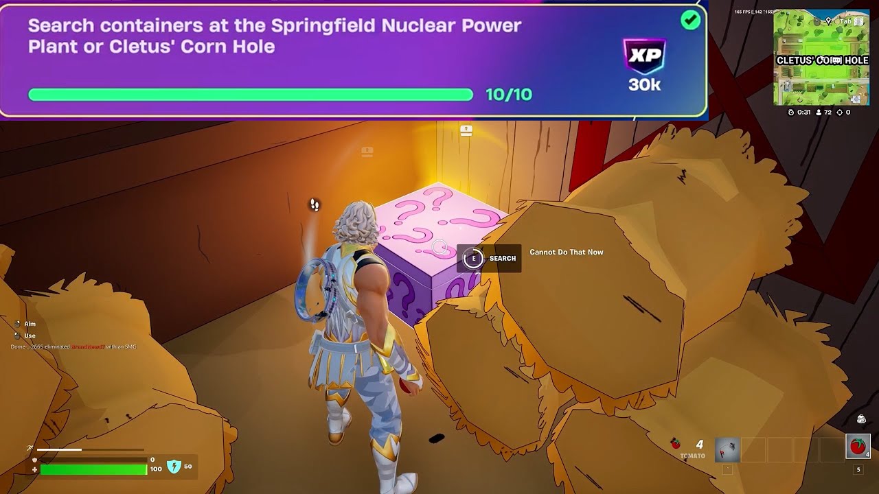 Search containers at the Springfield Nuclear Power Plant or Cletus Corn Hole Fortnite