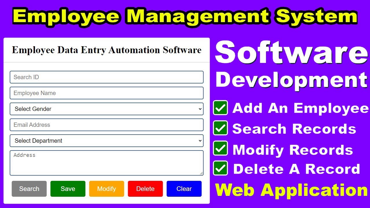 Employee Management System using PHP | Software Development Tutorial for beginners | Web Application