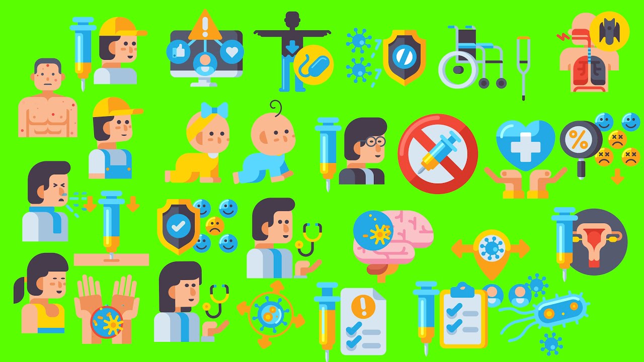 Good and Bad Health icon | Health Problems hospital | cartoon character green screen