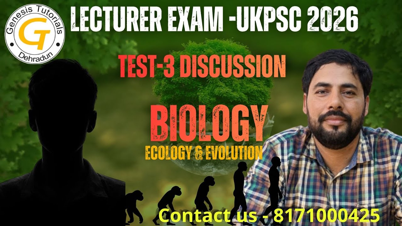 LECTURER BIOLOGY TEST SERIES|TEST-3 Part 1 DISCUSSION|UKPSC 2026|UKPSC LECTURER EXAMS|PRACTICE SETS