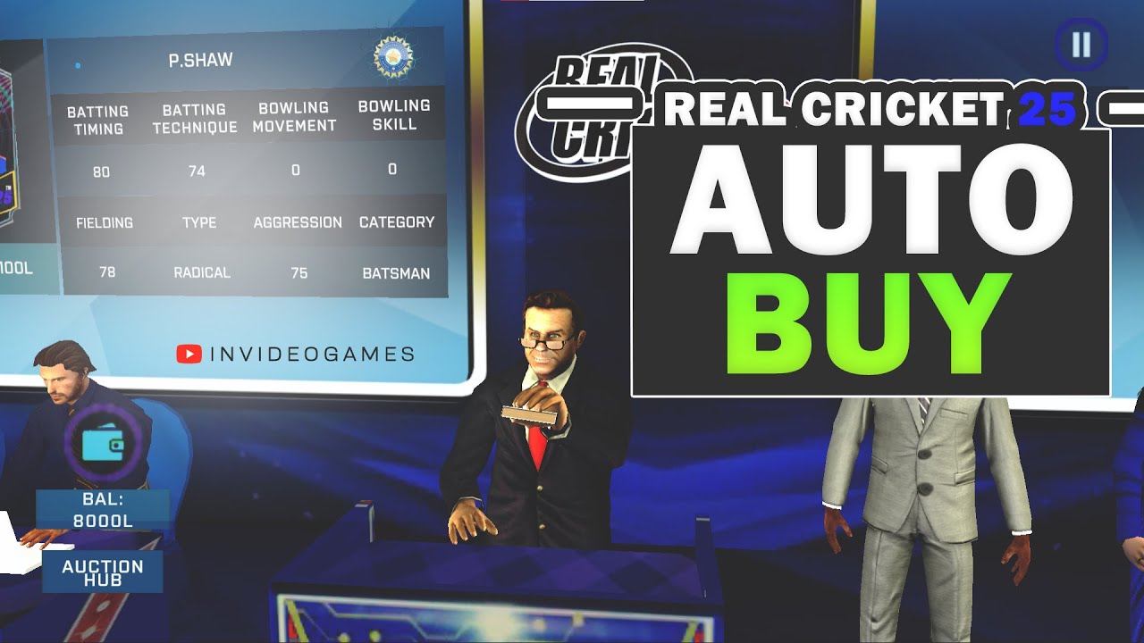 Auto buy IPL 2024 auction in Real Cricket 25 MOD of Realcricket 20 Live Stream