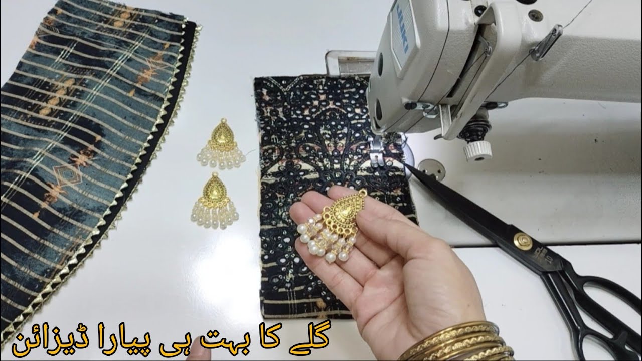 New Neck Design Cutting And Stitching |Modern Neck Design With Fabric Patti and Lace