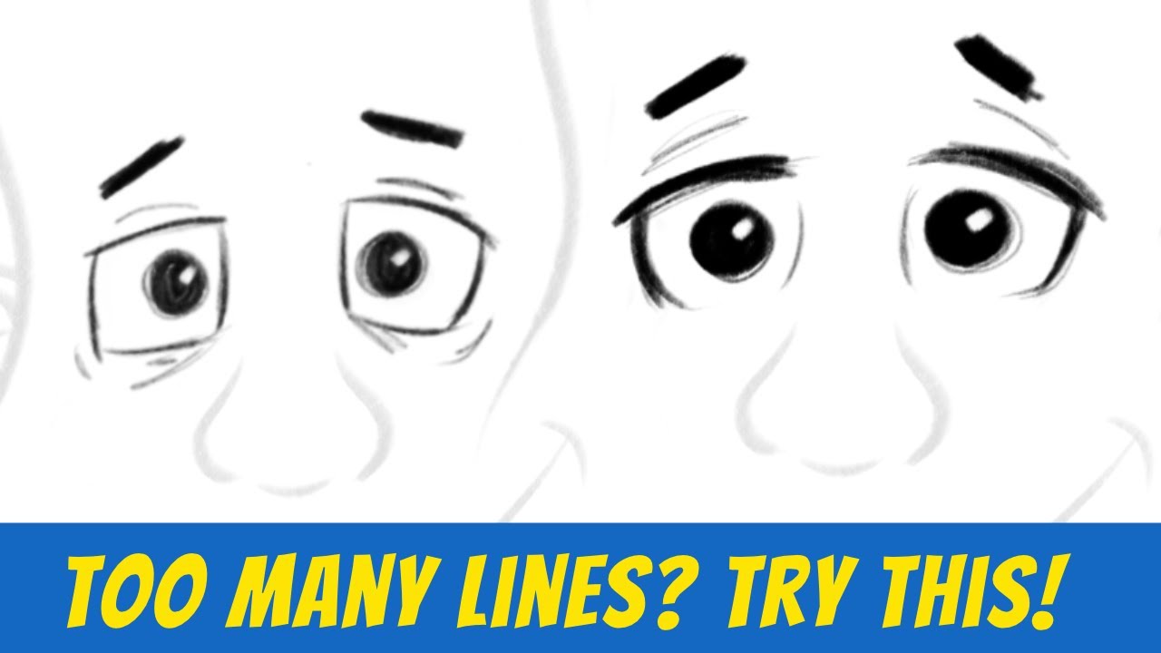 Cartoon Eyes Look Better With FEWER Lines? Here's why! - Easy Drawing Tip