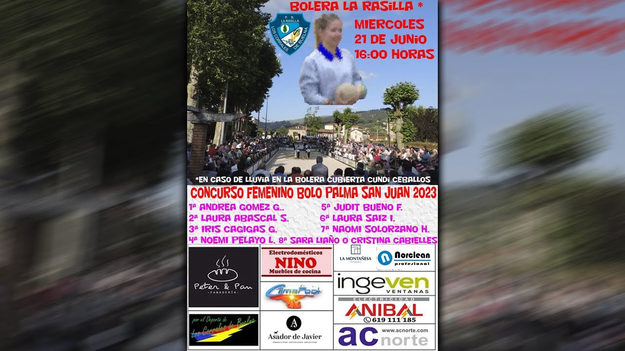 Concurso FEMENINO Bolo Palma SAN JUAN 2023 - Excmo. Ayto Los Corrales de Buelna