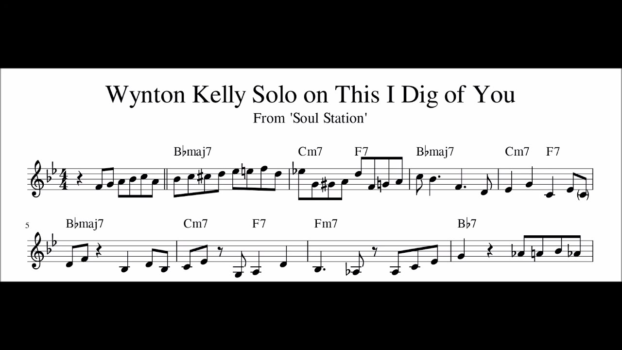 Wynton Kelly Solo on This I Dig of You Transcription (Sheet Music in Description)