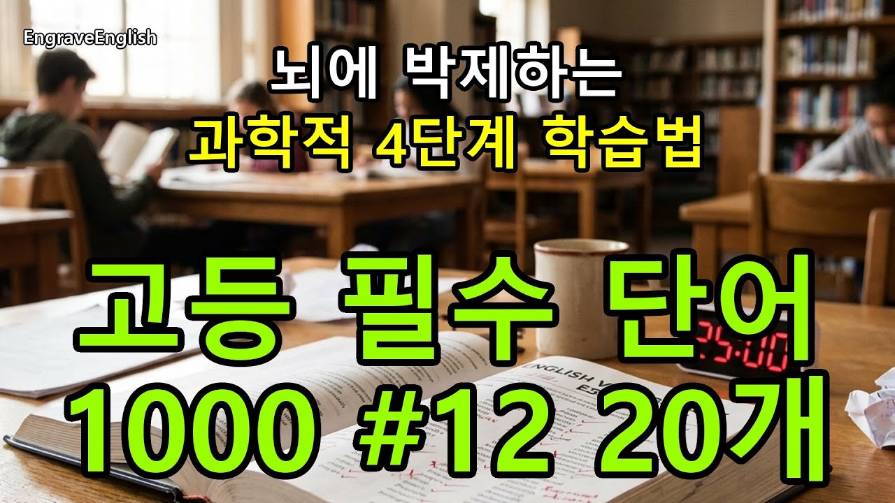 고등 필수 단어 1000 #12 20개 - 과학적인 4단계 학습법 #EngraveEnglish #4단계학습법