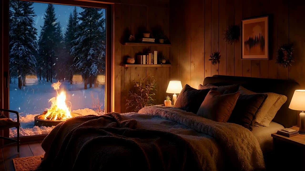 Winter Fireplace Ambience - Warm Jazz Music for Comfort and Calm 01