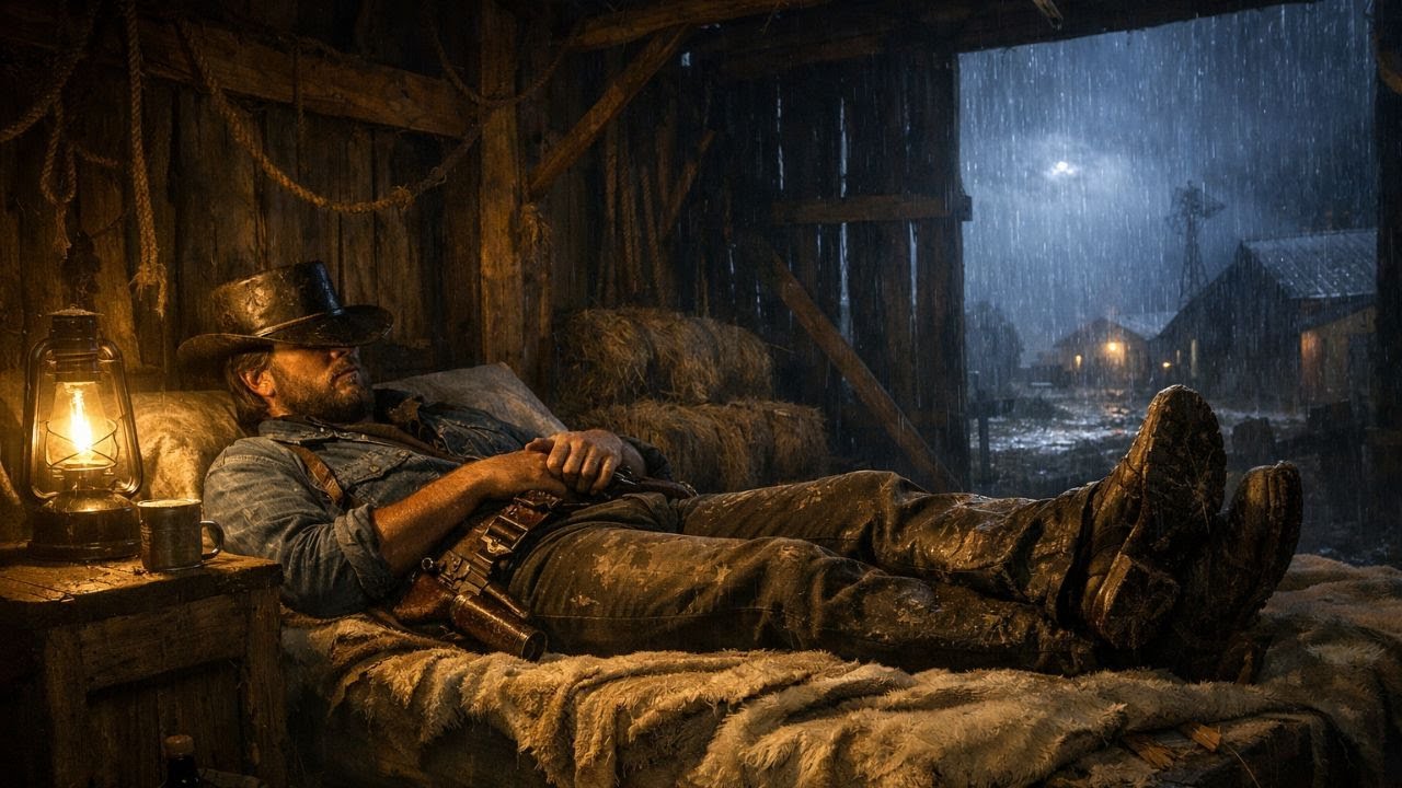 Arthur Resting at Jim Milton's Barn on a Rainy Night | RDR2 Storm ASMR