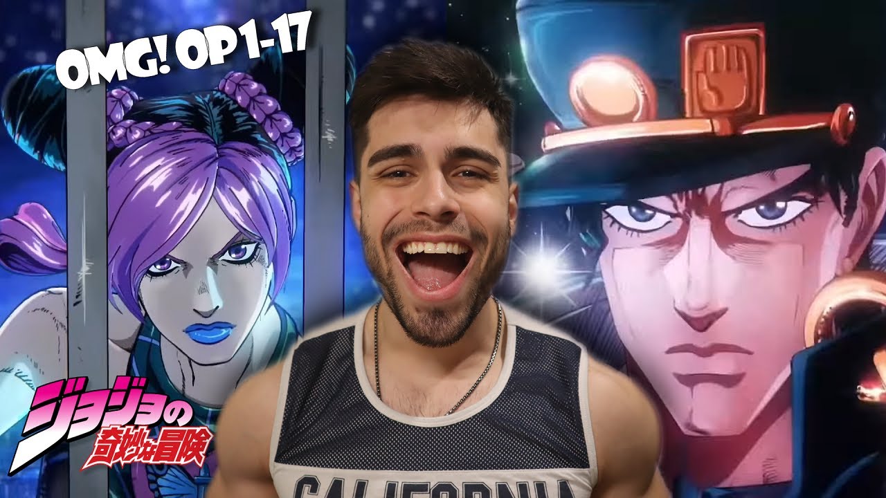 First Time REACTING to JOJO's BIZARRE ADVENTURE Openings (1-17) - Blind REACTION/REVIEW