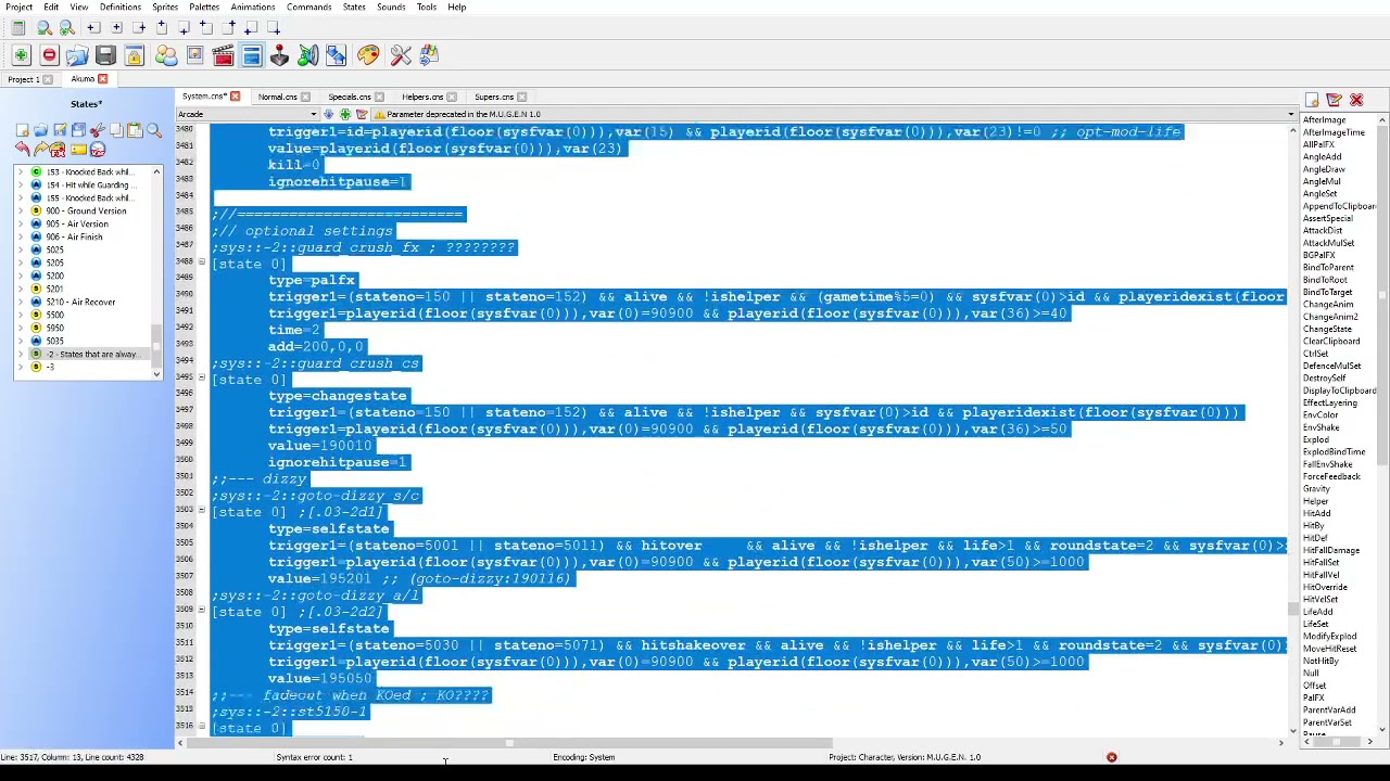 How to manually remove Add004 code from Mugen Chars