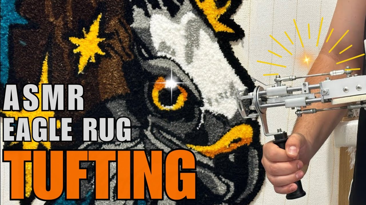 ASMR Tufting: Creando una Alfombra de Águila Paso a Paso 🦅 | Técnica Tufting desde Cero